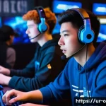 Home 18 오버워치2 비공식 대회 정보 - **Prompt:** A diverse group of young adults, three men and two women, aged 18-25, intensely focused ...