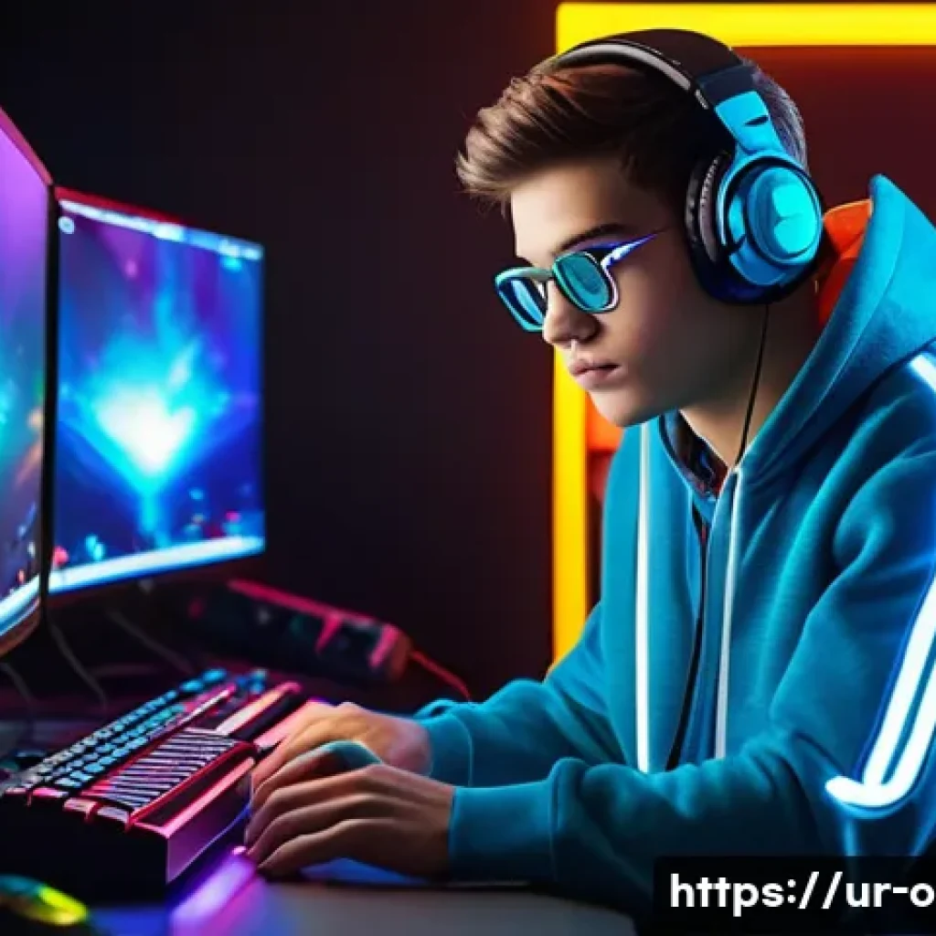 오버워치2 키보드 매크로 설정 - **Prompt:** A diverse teenage gamer, wearing comfortable and stylish casual clothes (e.g., a well-fi...